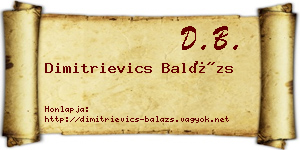 Dimitrievics Balázs névjegykártya